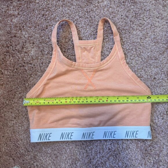 Nike Women's Swoosh Dri-Fit Soft Tee Sports Bra Light Coral/Orange Size Small - Picture 5 of 5